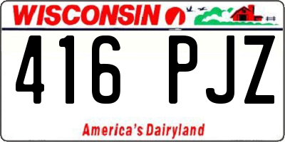 WI license plate 416PJZ