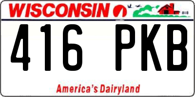 WI license plate 416PKB
