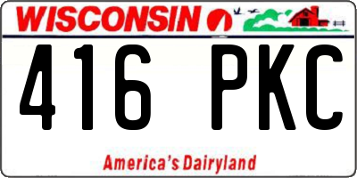 WI license plate 416PKC