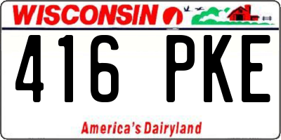 WI license plate 416PKE