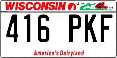 WI license plate 416PKF