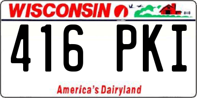 WI license plate 416PKI