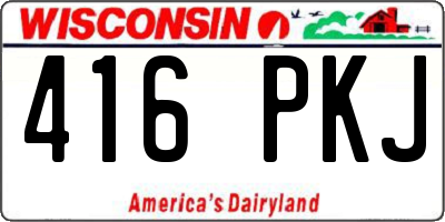 WI license plate 416PKJ