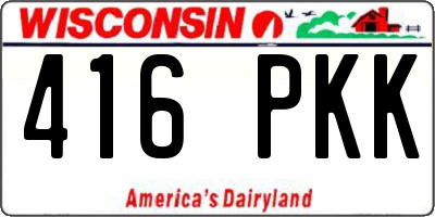 WI license plate 416PKK