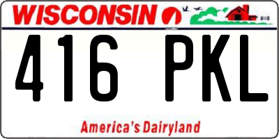 WI license plate 416PKL