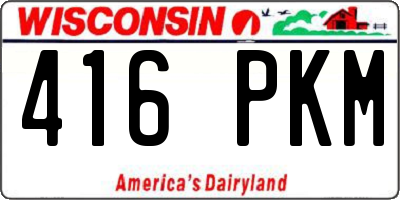 WI license plate 416PKM