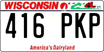 WI license plate 416PKP