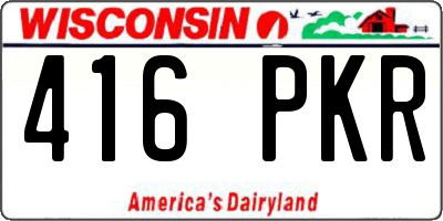 WI license plate 416PKR