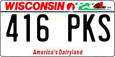 WI license plate 416PKS