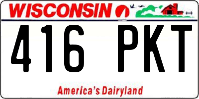 WI license plate 416PKT