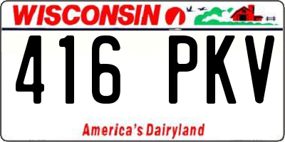 WI license plate 416PKV