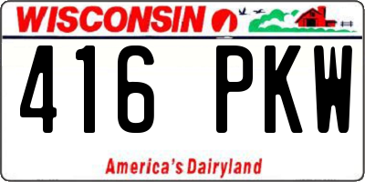 WI license plate 416PKW