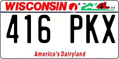 WI license plate 416PKX