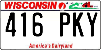 WI license plate 416PKY