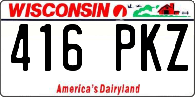 WI license plate 416PKZ