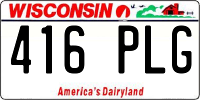 WI license plate 416PLG