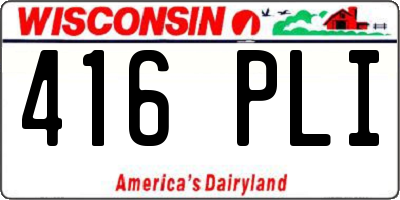 WI license plate 416PLI
