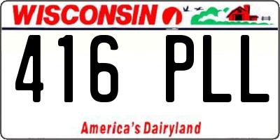 WI license plate 416PLL