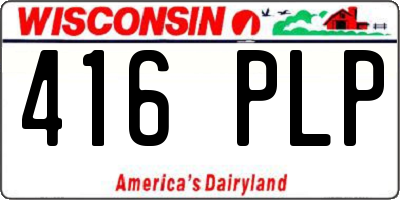 WI license plate 416PLP