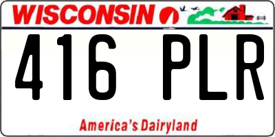WI license plate 416PLR