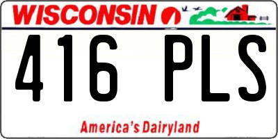 WI license plate 416PLS