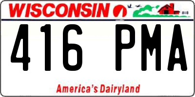 WI license plate 416PMA