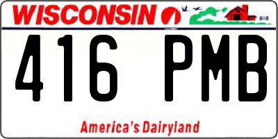 WI license plate 416PMB