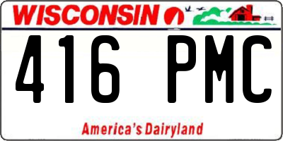 WI license plate 416PMC