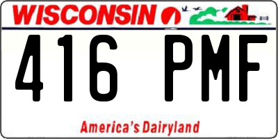 WI license plate 416PMF