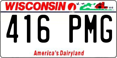 WI license plate 416PMG