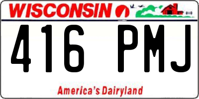 WI license plate 416PMJ