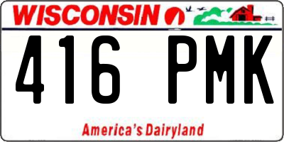 WI license plate 416PMK
