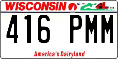 WI license plate 416PMM