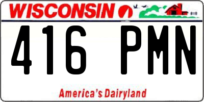 WI license plate 416PMN