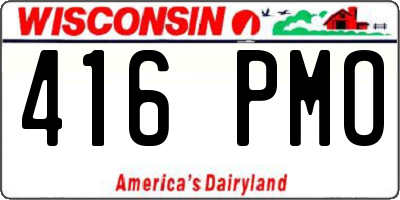 WI license plate 416PMO