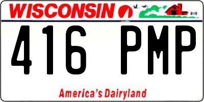 WI license plate 416PMP