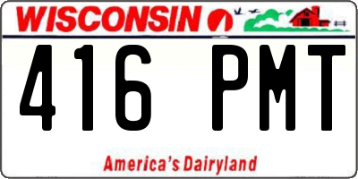WI license plate 416PMT