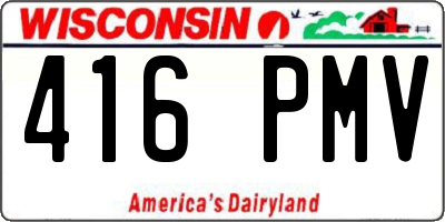 WI license plate 416PMV