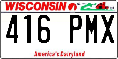 WI license plate 416PMX