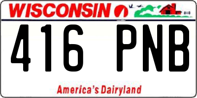 WI license plate 416PNB
