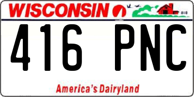 WI license plate 416PNC