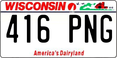 WI license plate 416PNG