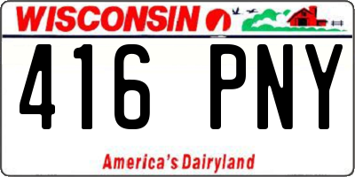 WI license plate 416PNY
