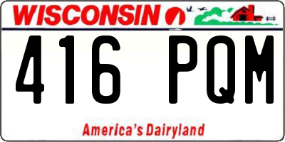 WI license plate 416PQM