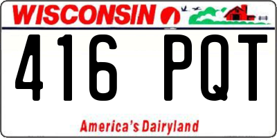 WI license plate 416PQT