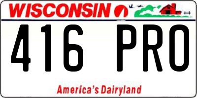 WI license plate 416PRO