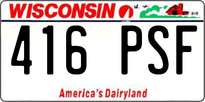 WI license plate 416PSF