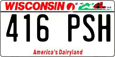 WI license plate 416PSH
