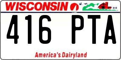 WI license plate 416PTA