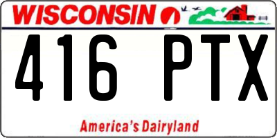 WI license plate 416PTX
